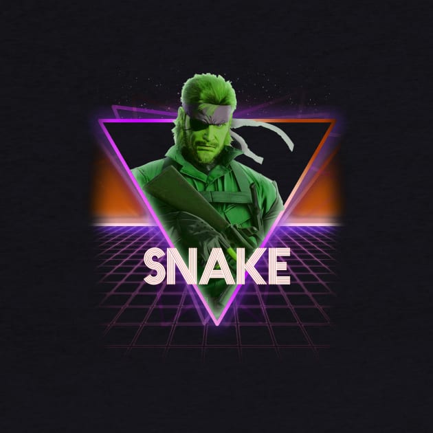 Metal Gear Solid Snake Retro 80s Neon Landscape by Bevatron